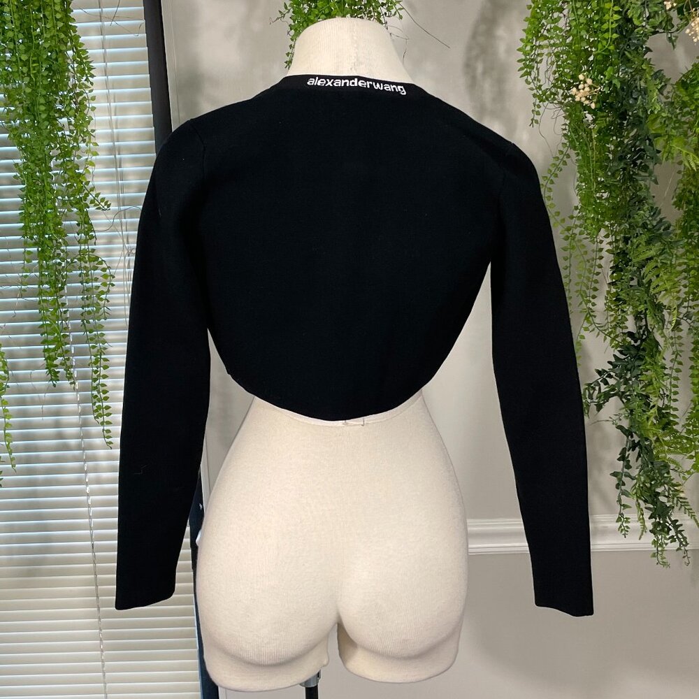 Alexander Wang Black Cropped Cardigan - Picture 2 of 3